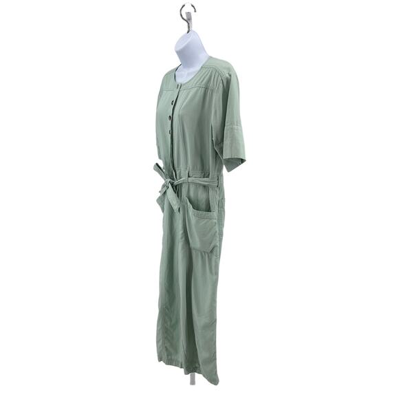 Madewell Mint Green Top-Stitched Coverall Jumpsuit Romper WMNS 8 Button Up - Picture 8 of 12